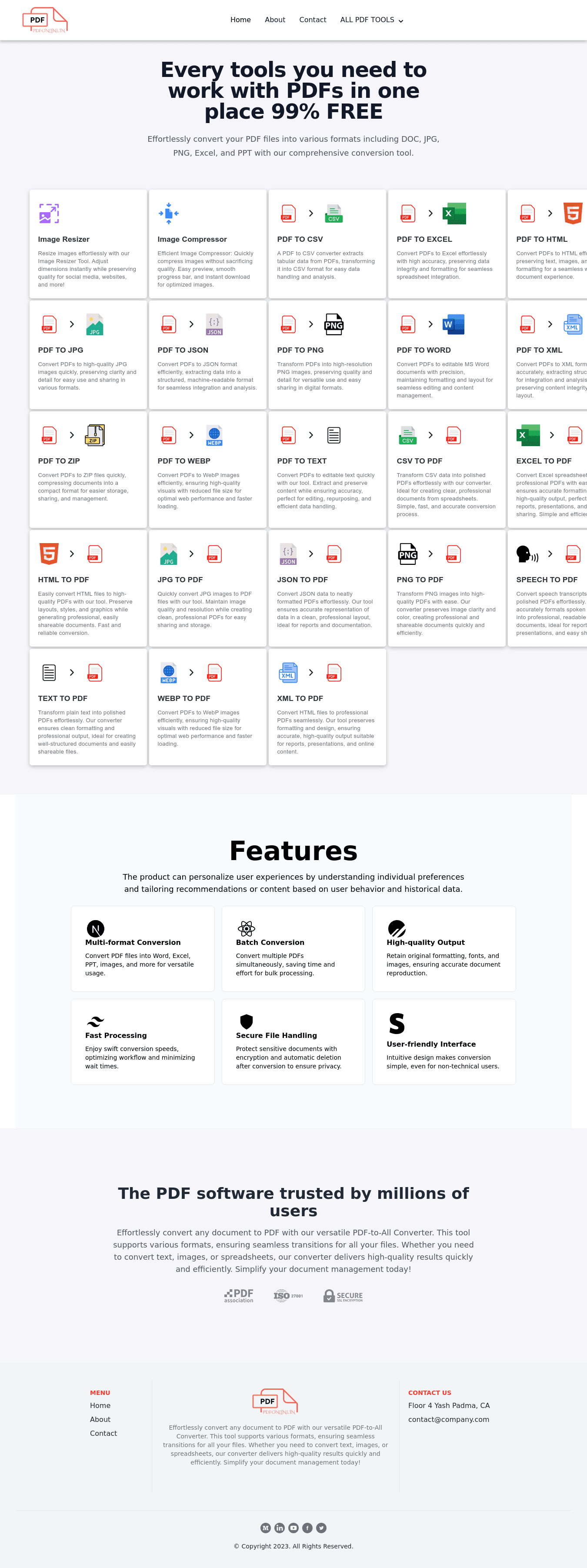 Ultimate PDF Converter Website Source Code With 23 Tools