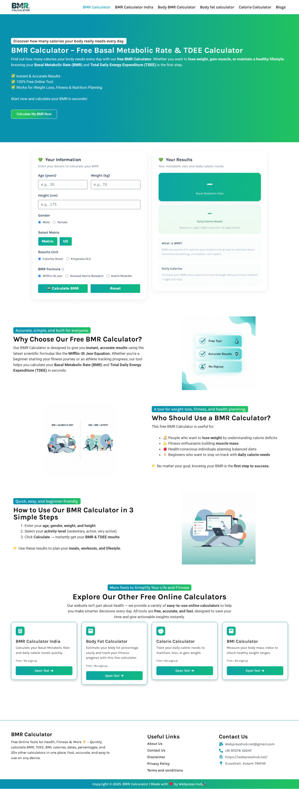 AdSense Ready BMR & Health Calculator Tools Website in WordPress