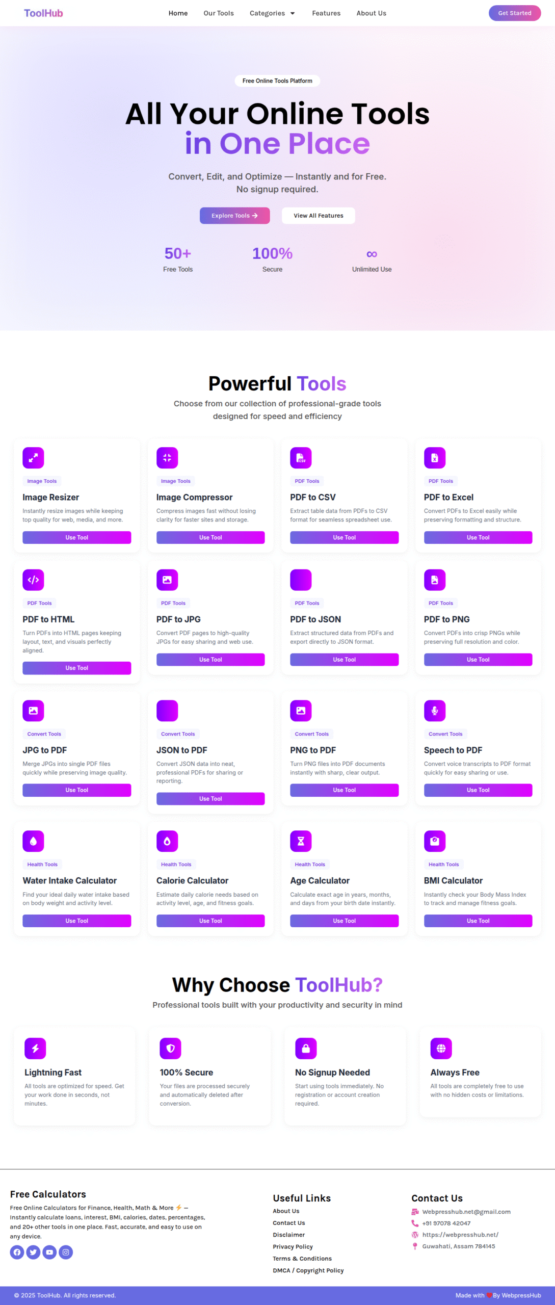 50+ Multi Tools Website in WordPress Using GeneratePress ( With Resale Rights )