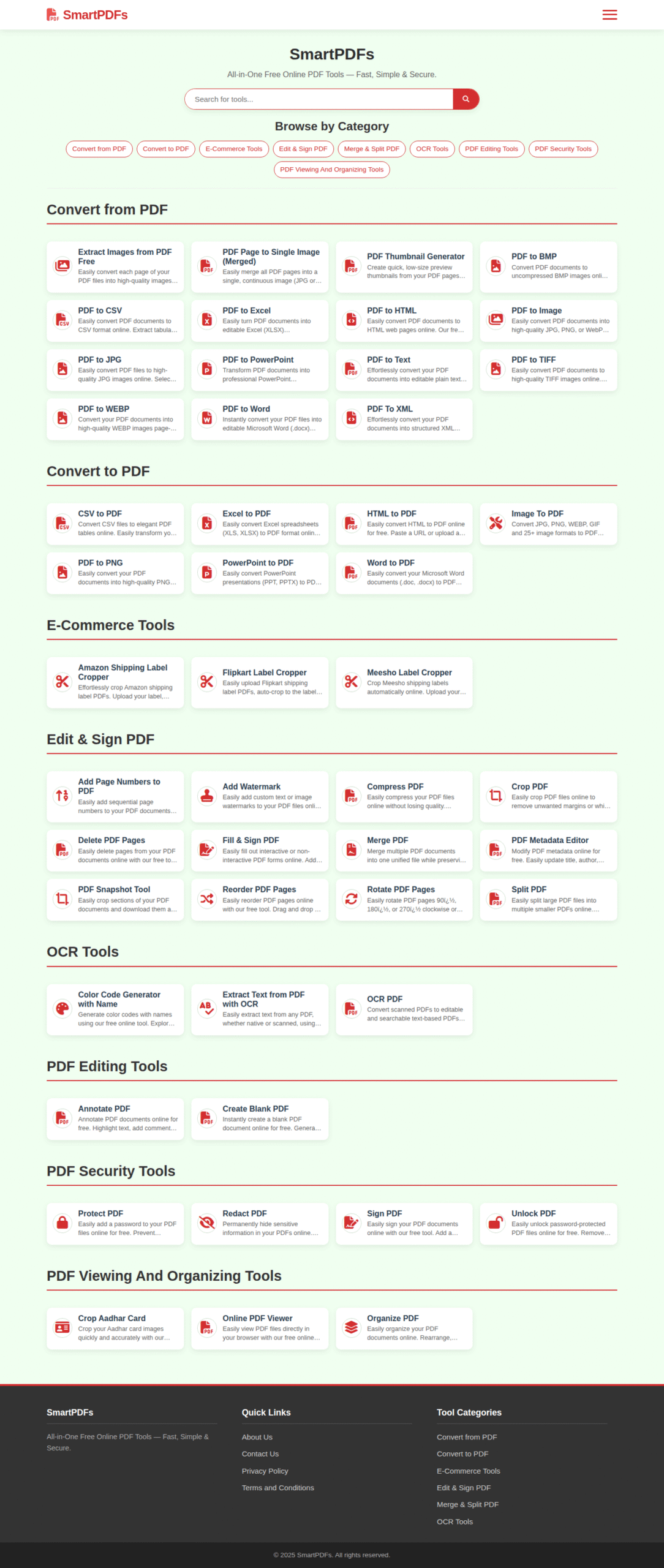 AdSense Ready 50+ Multi PDF Tools Website PHP Script With Admin Panel