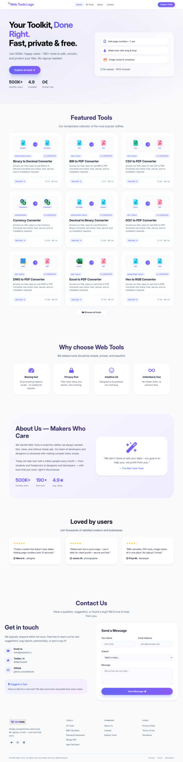 WebTools AdSense Ready 130+ Multi Tool Website PHP Source Code