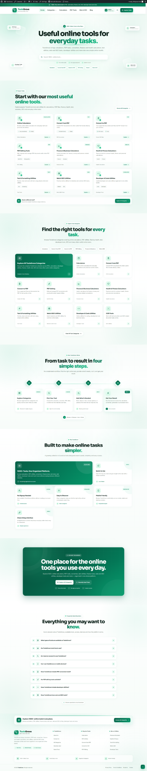 ToolsGrove – AdSense Ready 1000+ Multi Tools Website in WordPress With ToolSuite Pro Plugin